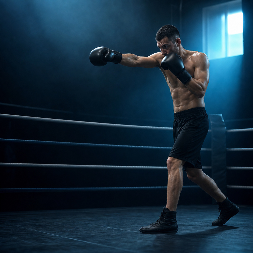 Entraînement de boxe sur un ring français
